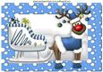 Red Nose Rudey in Blue with His Sleigh A4