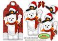 Cute Penguin with Polar Bear on Red Tartan Tag