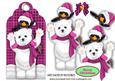 Cute Penguin with Polar Bear on Pink Tartan Tag