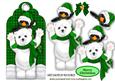 Cute Penguin with Polar Bear on Green Tartan Tag