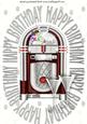 Celebration with Silver Juke Box Birthday Card A4