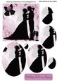 Silhouette Wedding Couple with Pink Rose Oval Pyramids