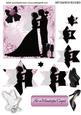 Silhouette Wedding Couple with Pink Rose Star Pyramids