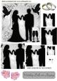 Silver Wedding Couple in Silhouette Pyramids