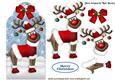 Rudey Santas Reindeer with Snow on a Tag