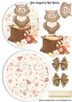 Woodland Owl with Flowers Rocker Card