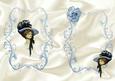 Pretty Blue Rose Insert for Vintage Lady