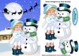 Little Girl with Lovely Snowman in the Snow