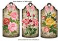 Pretty Roses on Vintage Tags with Bows