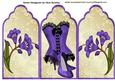 Lovely Purple Basque and Shoes on Gold Embossed Tri Fold