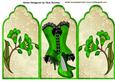 Lovely Green Basque and Shoes on Gold Tri Fold