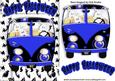 Ghosts in a Blue Camper Van in Bat Frame