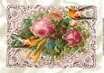 Pretty Coloured Vintage Flowers on Lace with Birds A4
