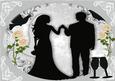 Lovely Silhouette Wedding Couple in Oval Frame A4