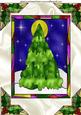 Christmas Tree in Stained Glass Window A4