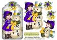 Little Girl in Purple with Snowman on a Tag