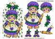Mrs Gingerbread in Purple on a Christmas Tag