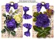 Beautiful Purple Roses on Script Vintage Tag