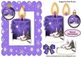 Purple Candle with Snow Scene and Bauble