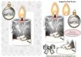Silver Candle with Snow Scene and Bauble