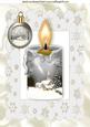 Silver Candle with Snow Scene and Bauble A4