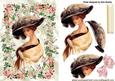Beautiful Edwardian Lady in Hat in Rose Frame