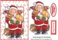 Jolly Vintage Santa with Children in Candycane Frame