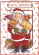 Jolly Vintage Santa & Children in Candycane A4