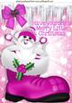 Cute Little Mouse in Pink Santa Boot A4