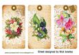 Pretty Vintage Floral Tags on Script