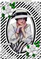 Beautiful Edwardian Lady with White Roses A4