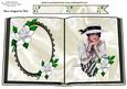 Edwardian Lady in Black/white , Roses Open A4 Book