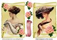 Vintage Ladies with Roses on Scrolls