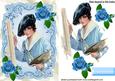 Vintage Edwardian Lady Artist with Roses