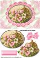 Pretty Pink Flowers in a Basket in Oval Frame