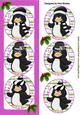 Penguins in Silly Hats with Holly in Pink Dl