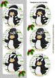 Penguins in Silly Hats with Holly in Silver Dl