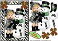 Snowman and Little Girl in Zebra Print