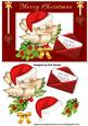 Cute Robin on Holly Branch with Letter to Santa