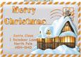 Snow Cottage on Envelope for Santa A4