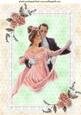 Vintage Dancing Couple in Rose Frame A4