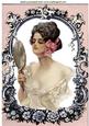 Vintage Lady with Mirror in Ornate Frame A4