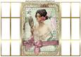 Vintage Lady with Mirror in Rose Bow Gatefold