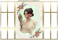 Vintage Lady, Gold Mirror in Rose Frame Gatefold