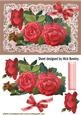 Beautiful Red Roses on Vintage Lace