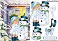 Little Girl in the Snow with Snowman