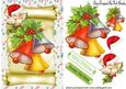 Christmas Bells on a Scroll with Robin