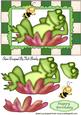 Lazy Frog on a Lily Pad with Bumble Bee