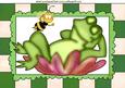 Lazy Frog on a Lily Pad with Bumble Bee A4