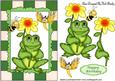 Cute Frog with Flower and Little Friends